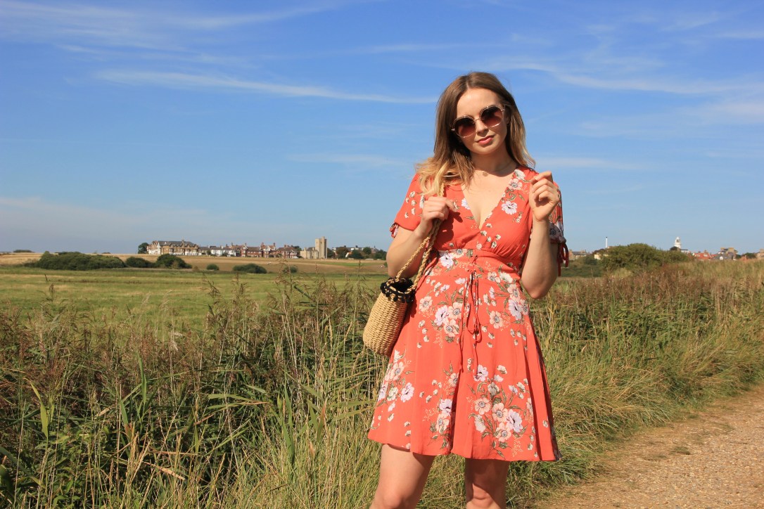 Burnt orange tea dress