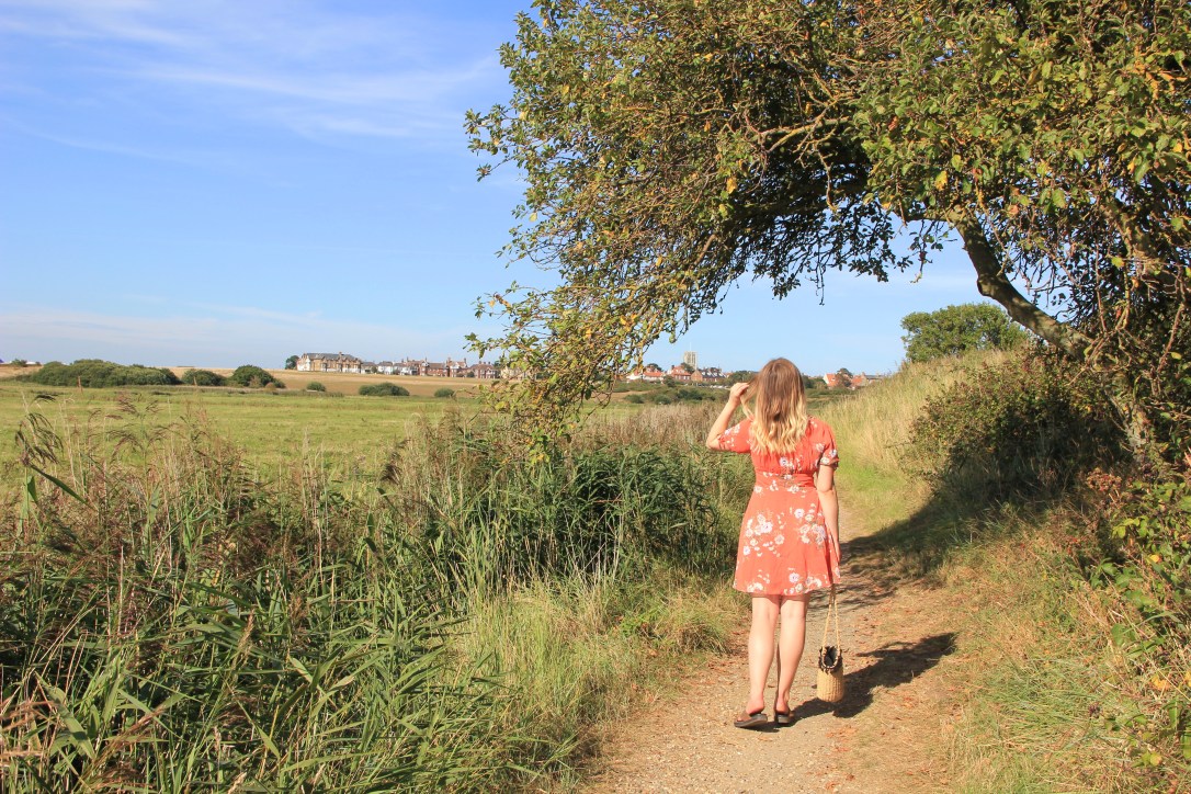 New Look orange floral dress outfit