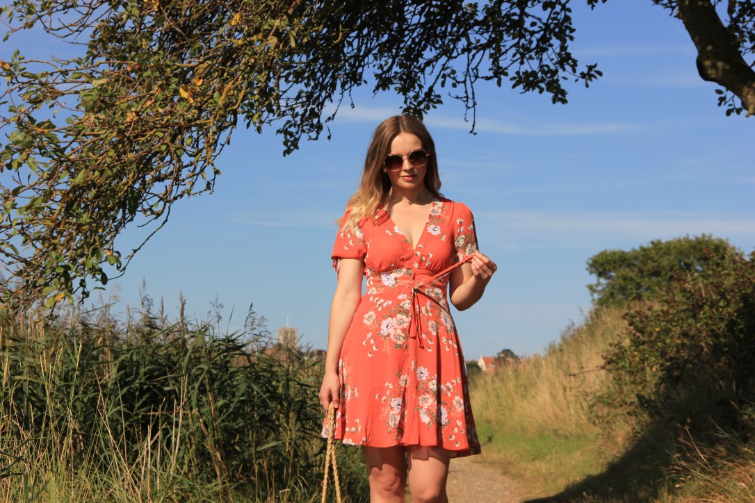 New Look orange floral dress