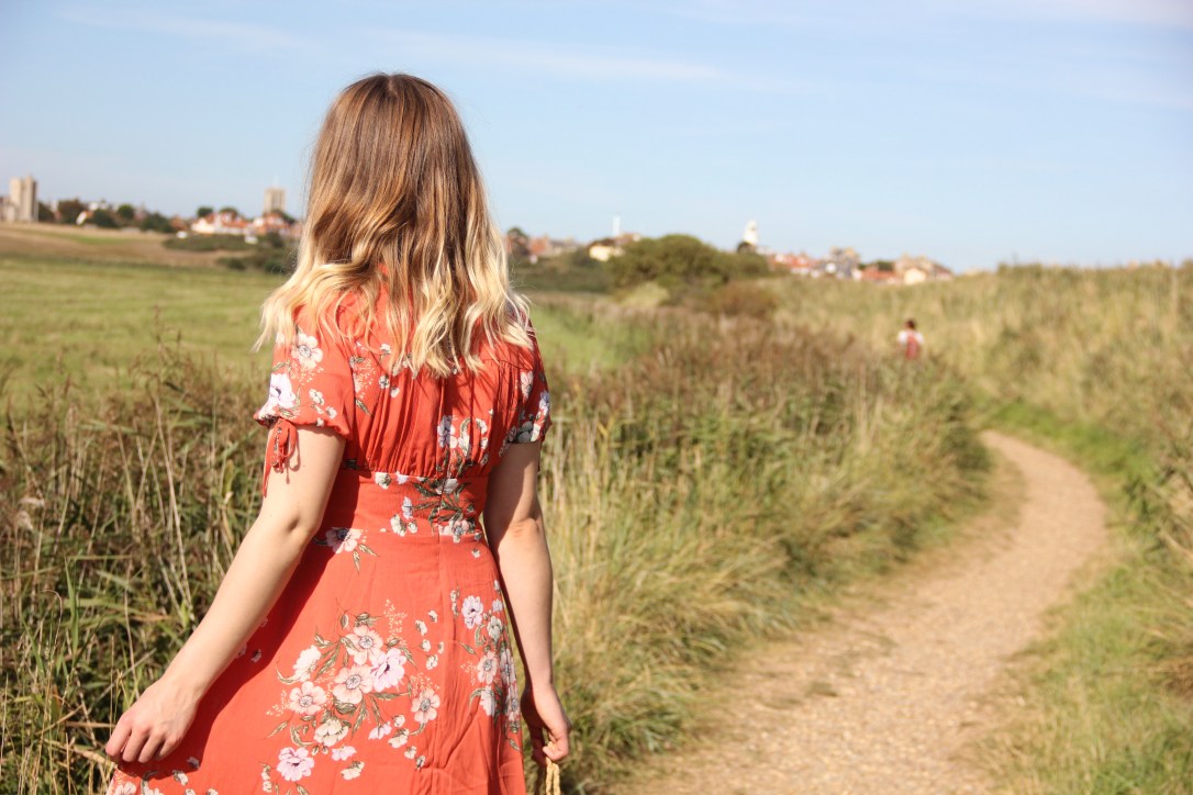 New Look orange floral tea dress