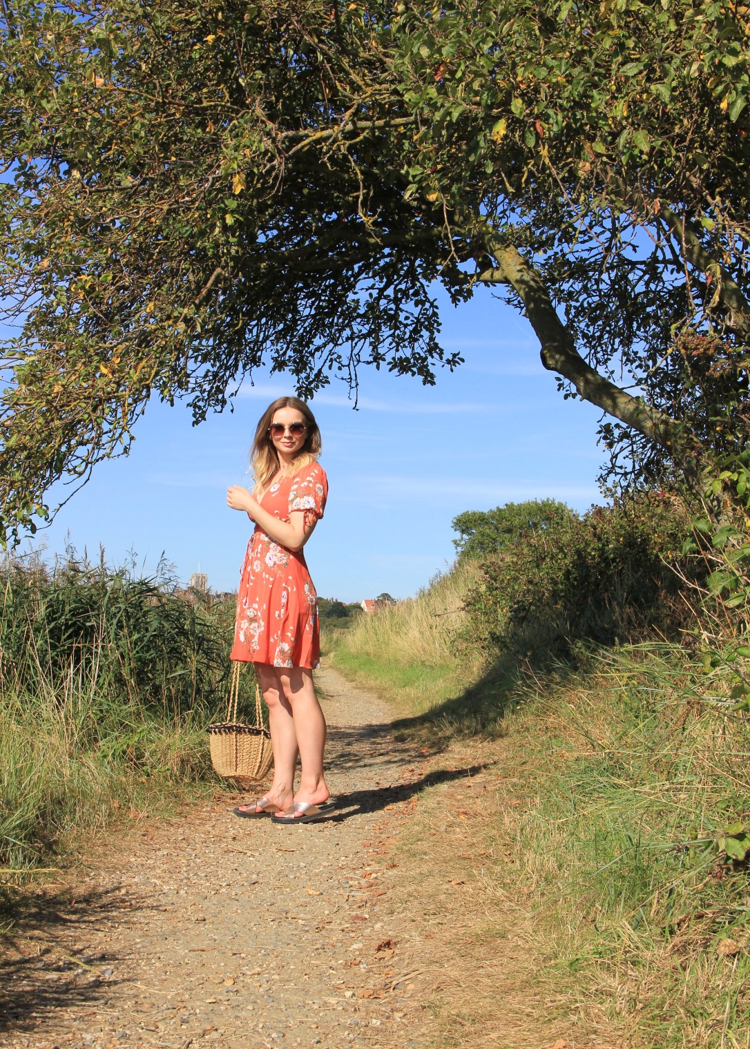 New Look orange flower dress