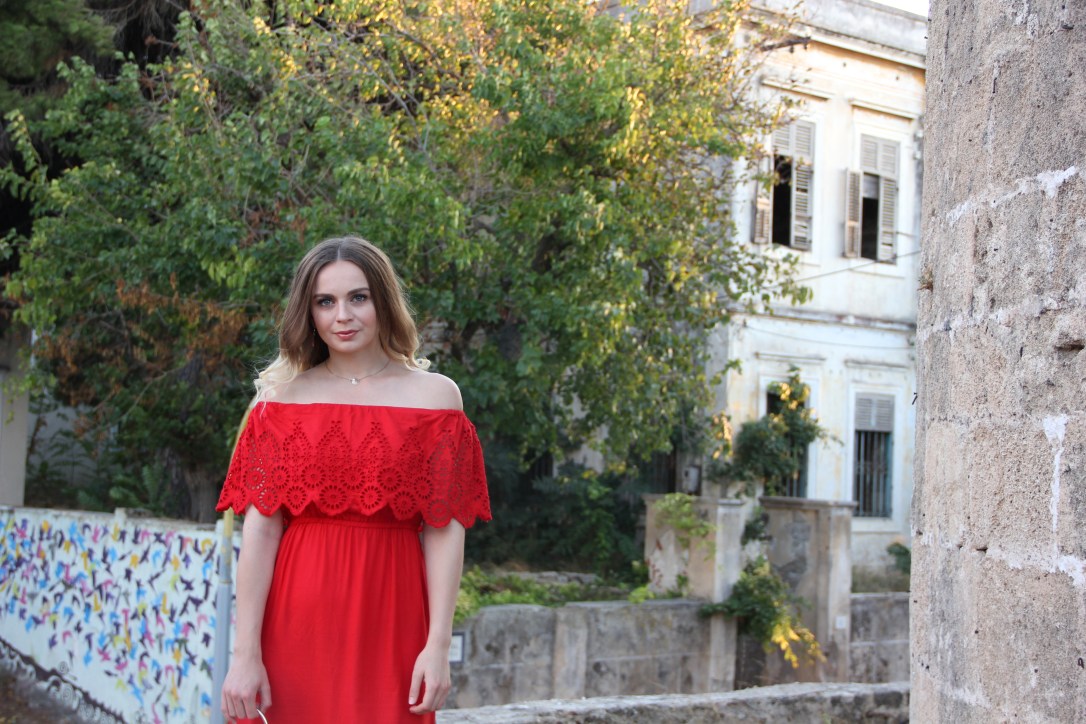 Holiday style red bardot