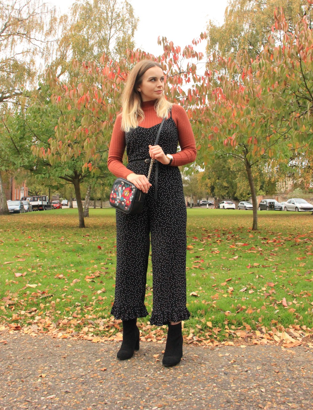 Layered spotty jumpsuit