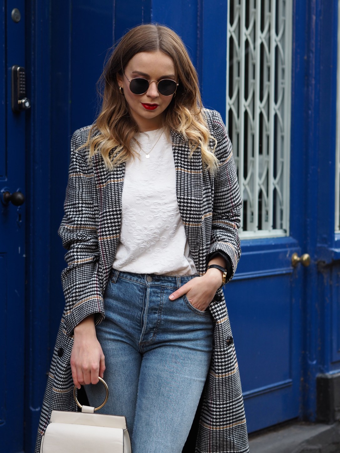 How to style a checked coat