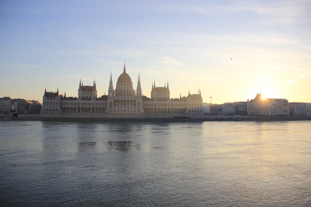 Hungarian parliament sunrise