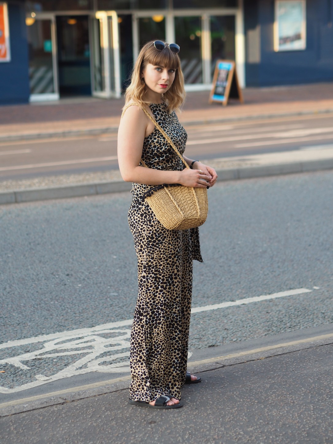 Warehouse leopard print jumpsuit