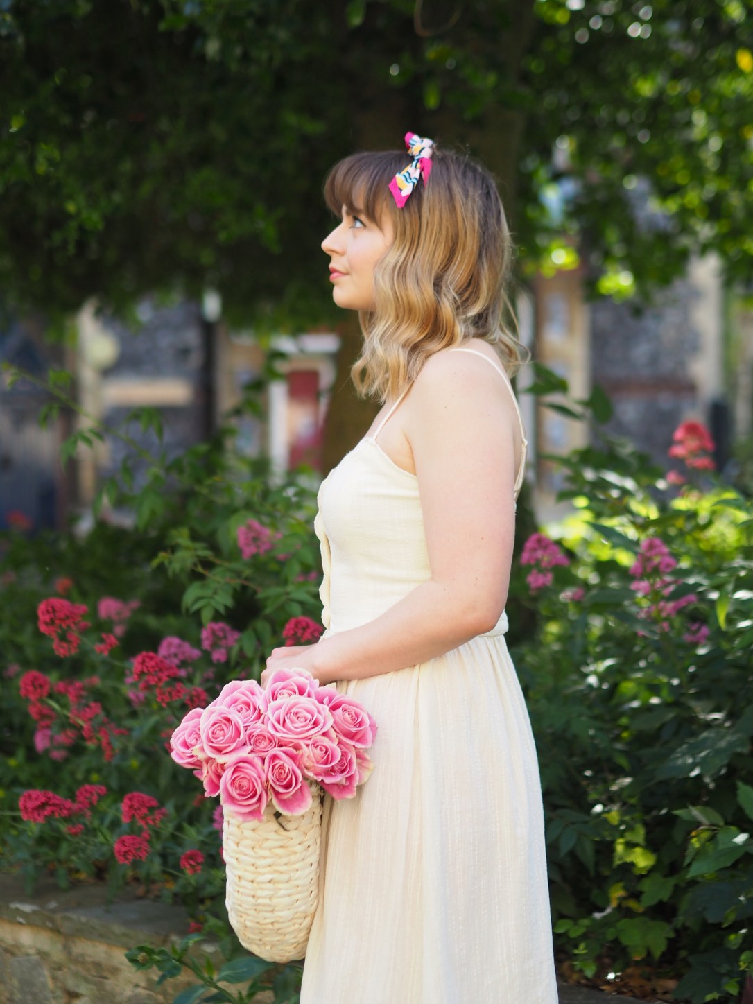 Yellow scalloped strappy midi dress H&amp;M