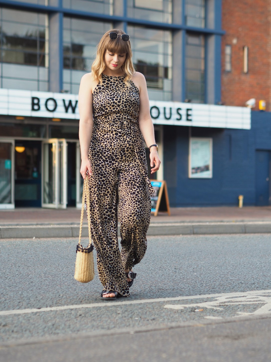 Warehouse leopard print jumpsuit