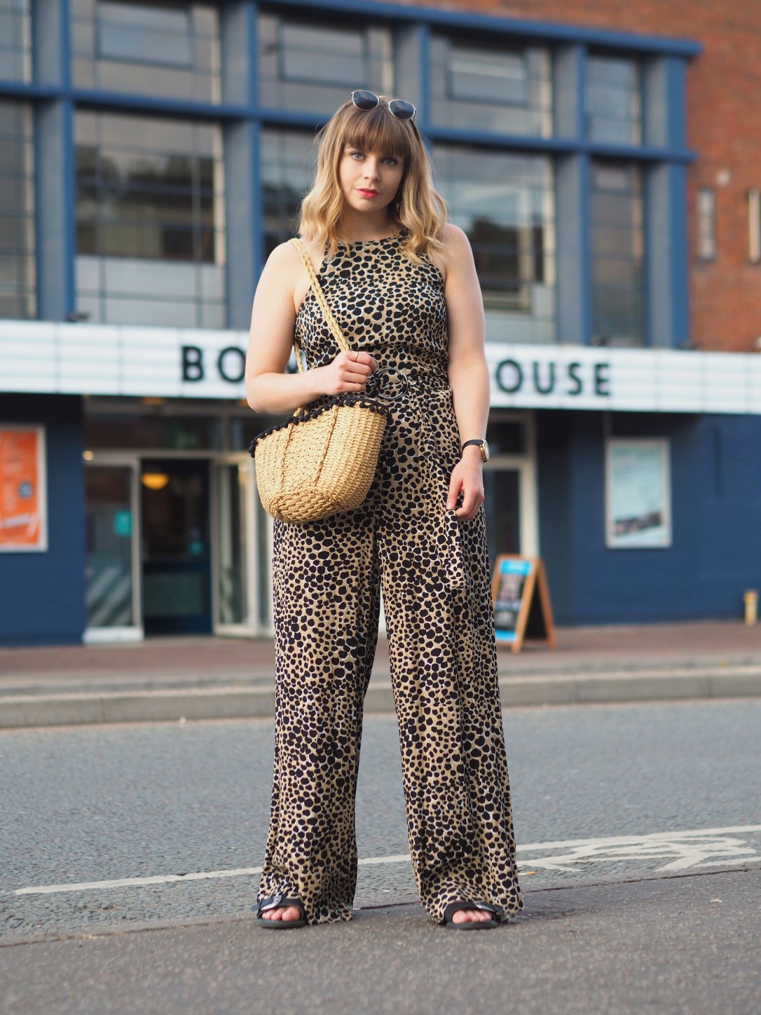 Warehouse leopard print jumpsuit