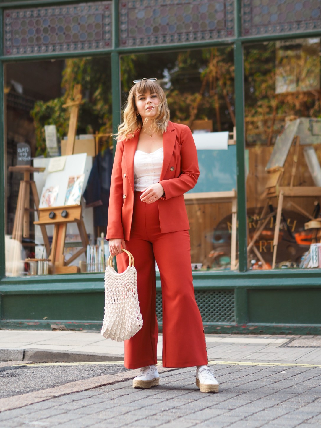 Miss Selfridge orange suit