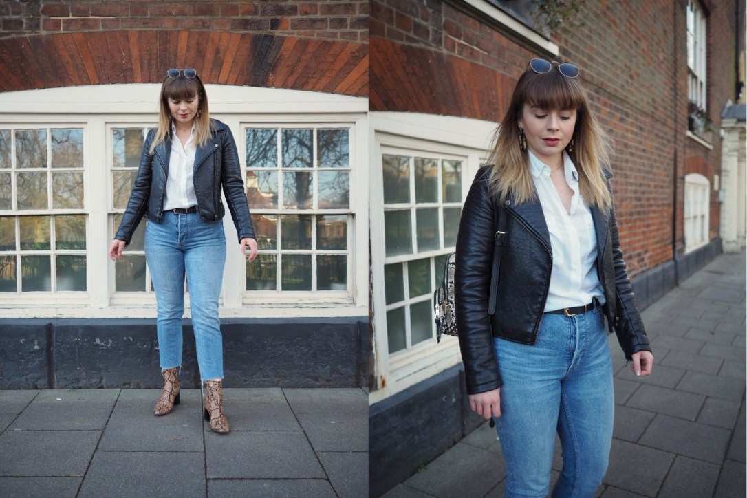 Jeans and a white shirt work outfit