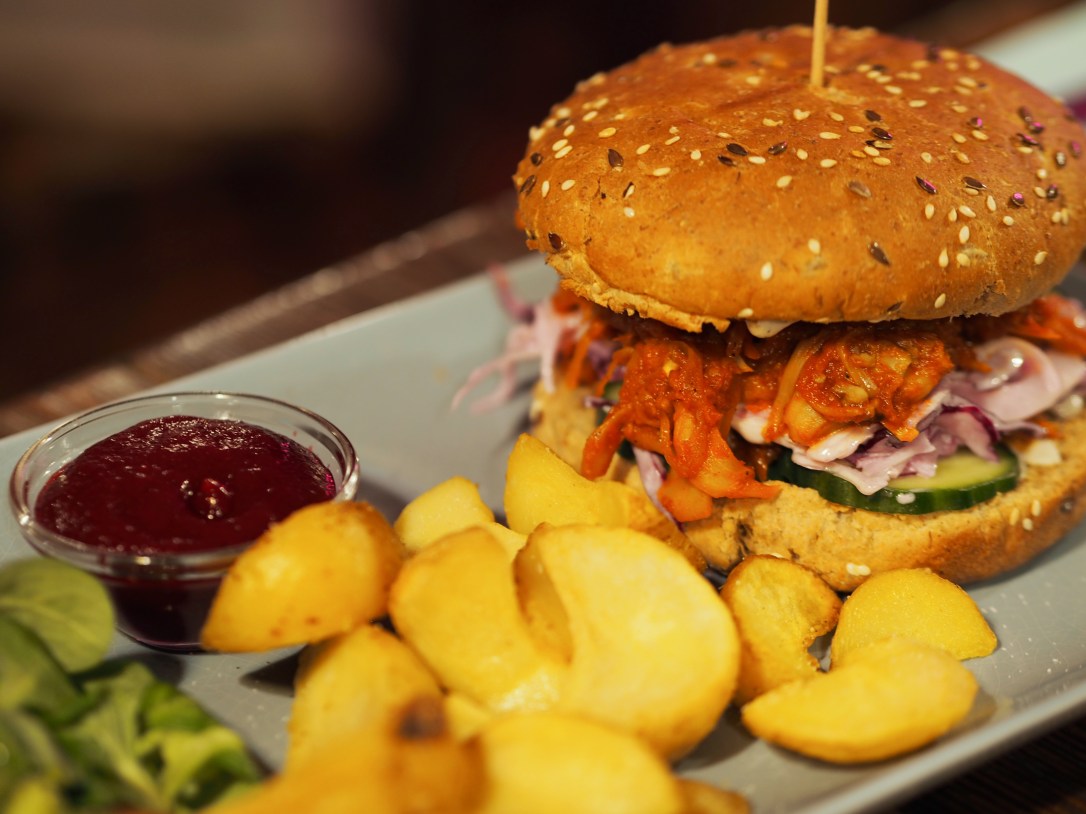 Pulled jackfruit at Rosehip Vegan Bistro in Vilnius, Lithuania