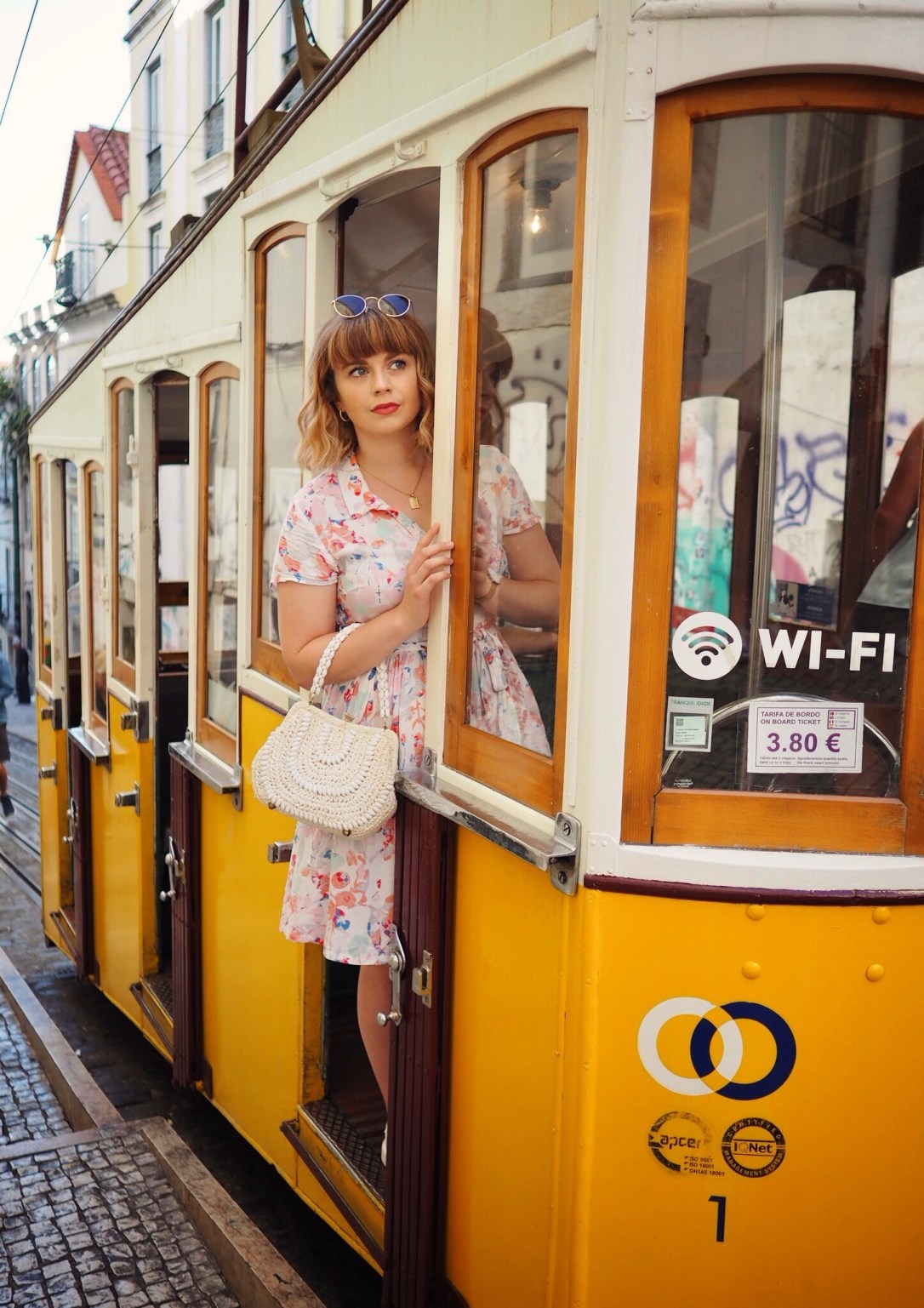 Yellow tram in Lisbon