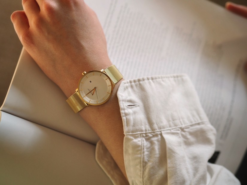 The Philosopher gold watch with 36mm white dial from Nordgreen